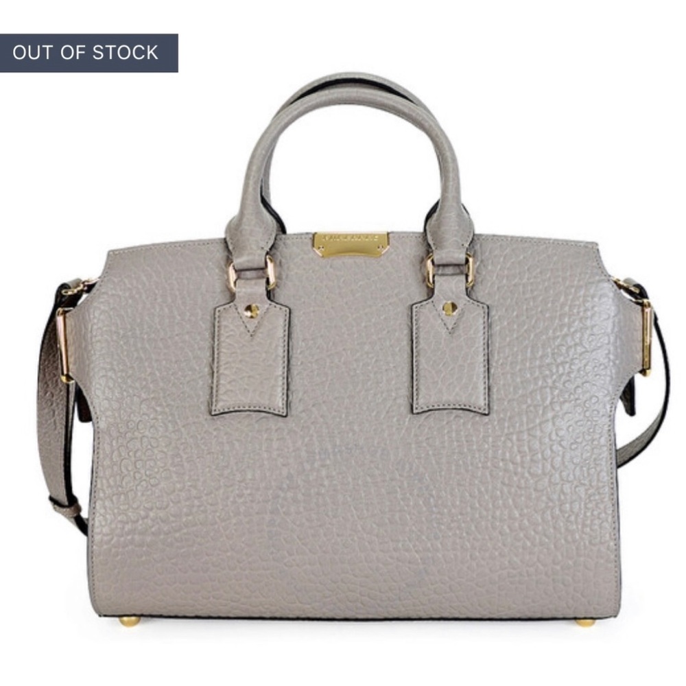 Burberry The Medium Clifton Pale Grey Leather Tote